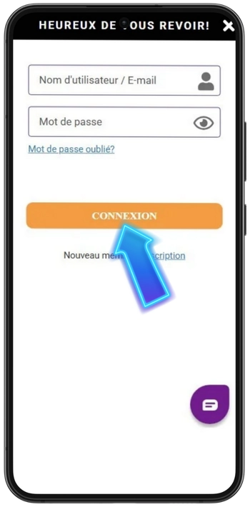 Connectez-vous et effectuez un dépôt sur Gratowin