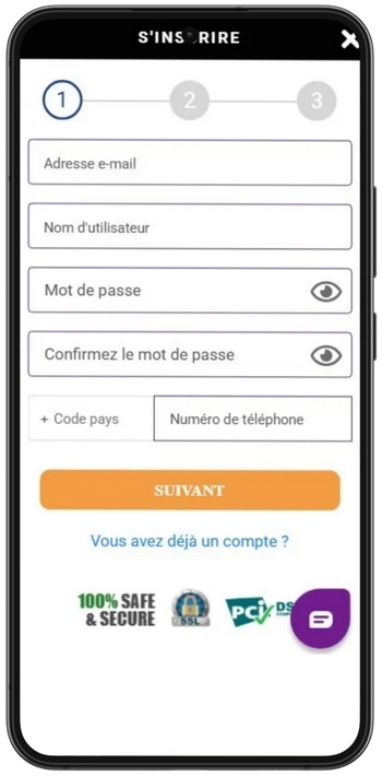E-mail et numéro de téléphone pour l'inscription