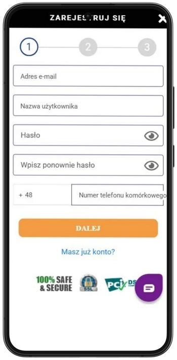 E-mail i numer telefonu w rejestracji
